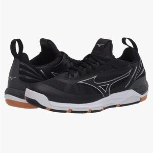 Mizuno Black and Gray Sports Footwear
